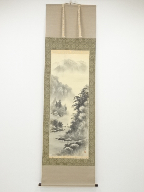 JAPANESE HANGING SCROLL / HAND PAINTED / SCENERY